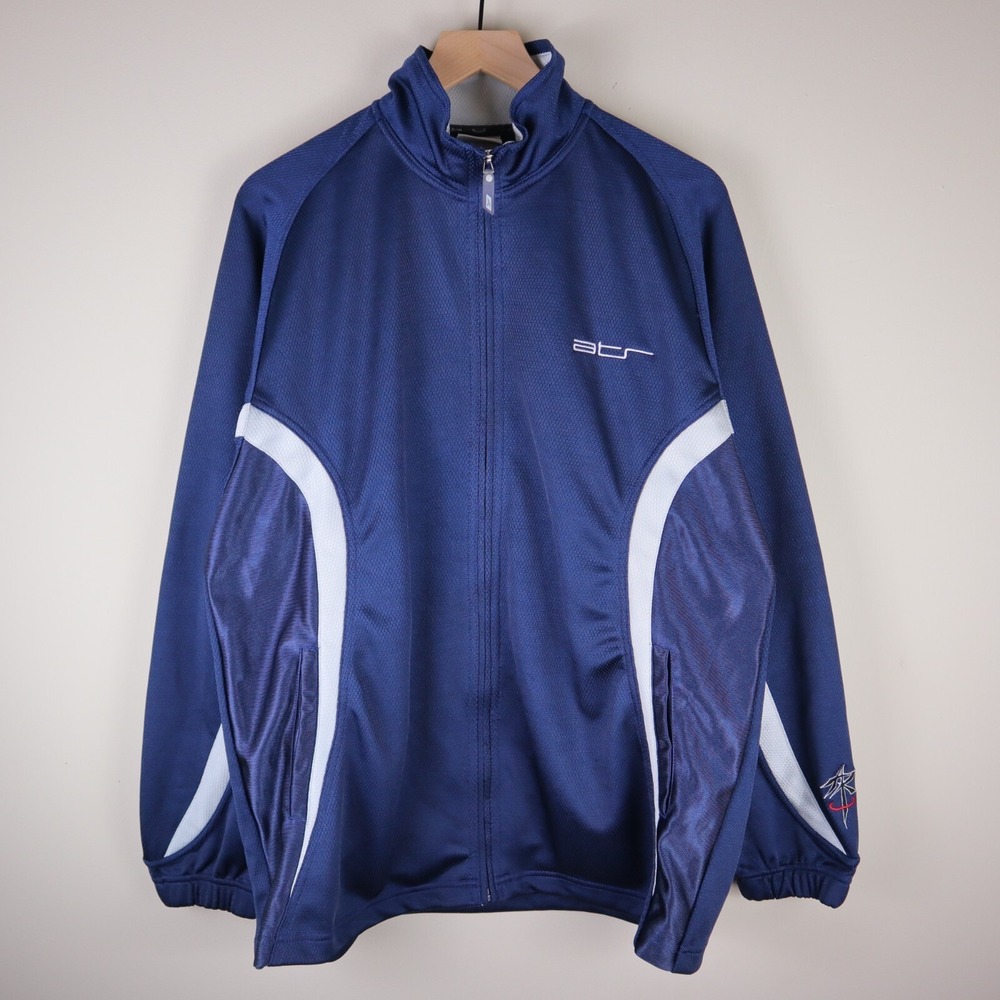 Vintage Reebok Above The Rim Basketball Warmup Track Jacket Navy Large 25x30